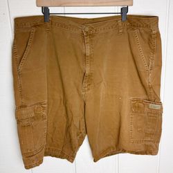 Wrangler Cargo Shorts Mens 42 Brown Relaxed Fit Utility Work Outdoor Cotton