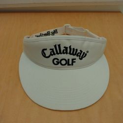 Vintage 90s Callaway Golf White Sun Visor Hat 
