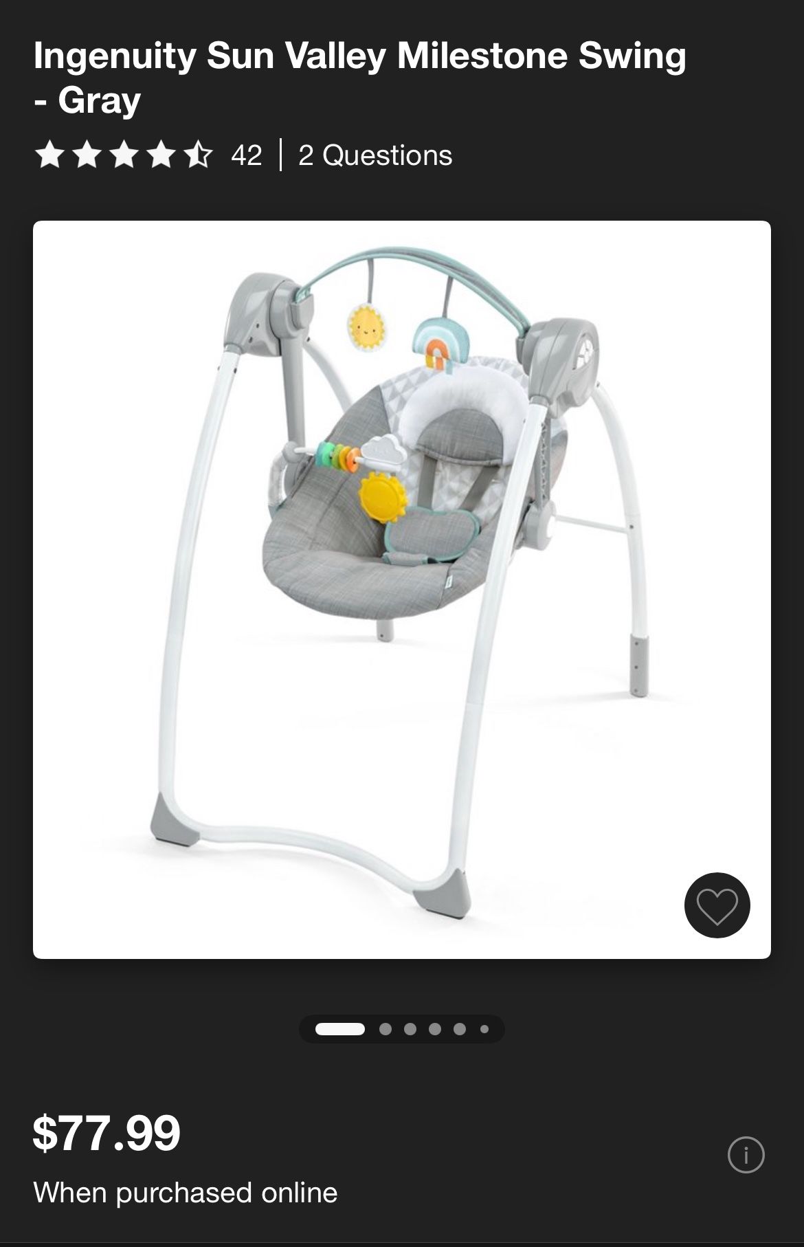 Brand New Baby Swing