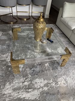 Acrylic & Gold Coffee Table
