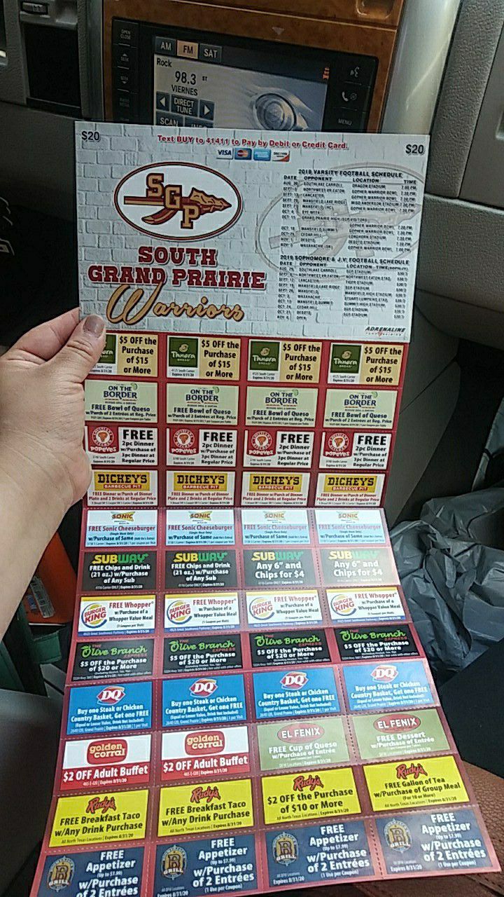 Coupons for restaurant
