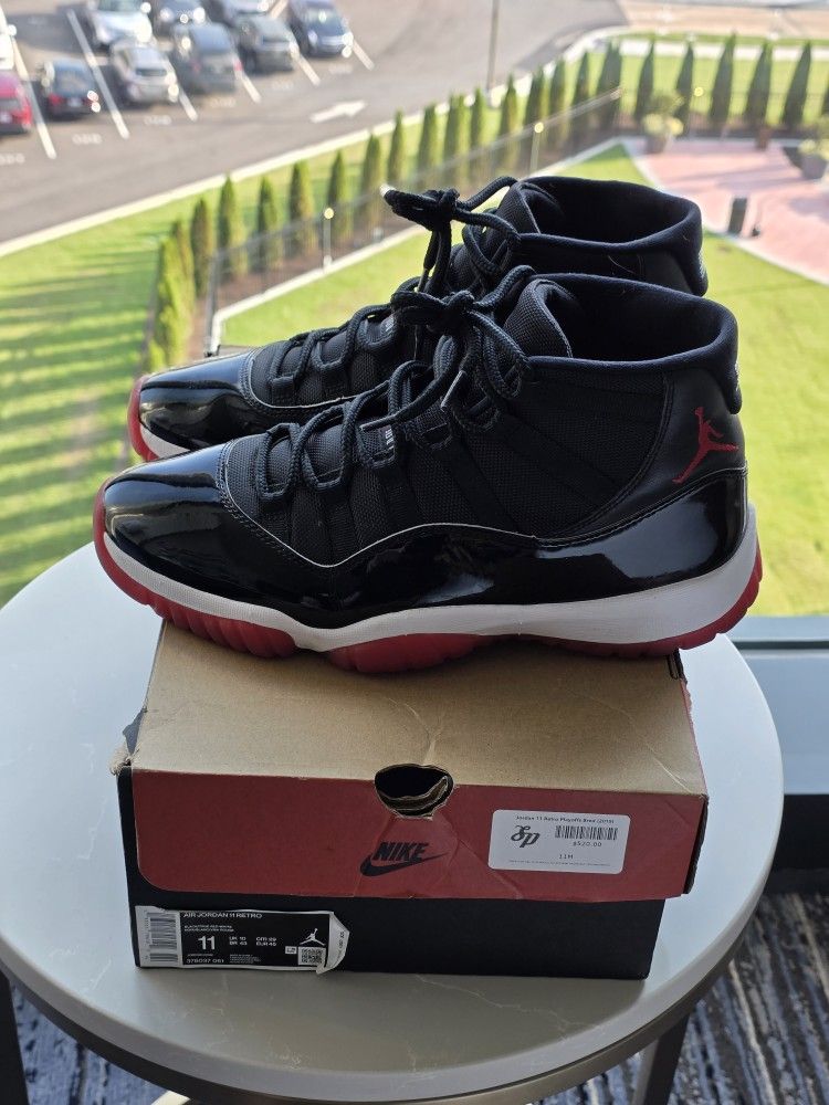 Ends Jordan Retro 11 Bred Sz 11 OG Box