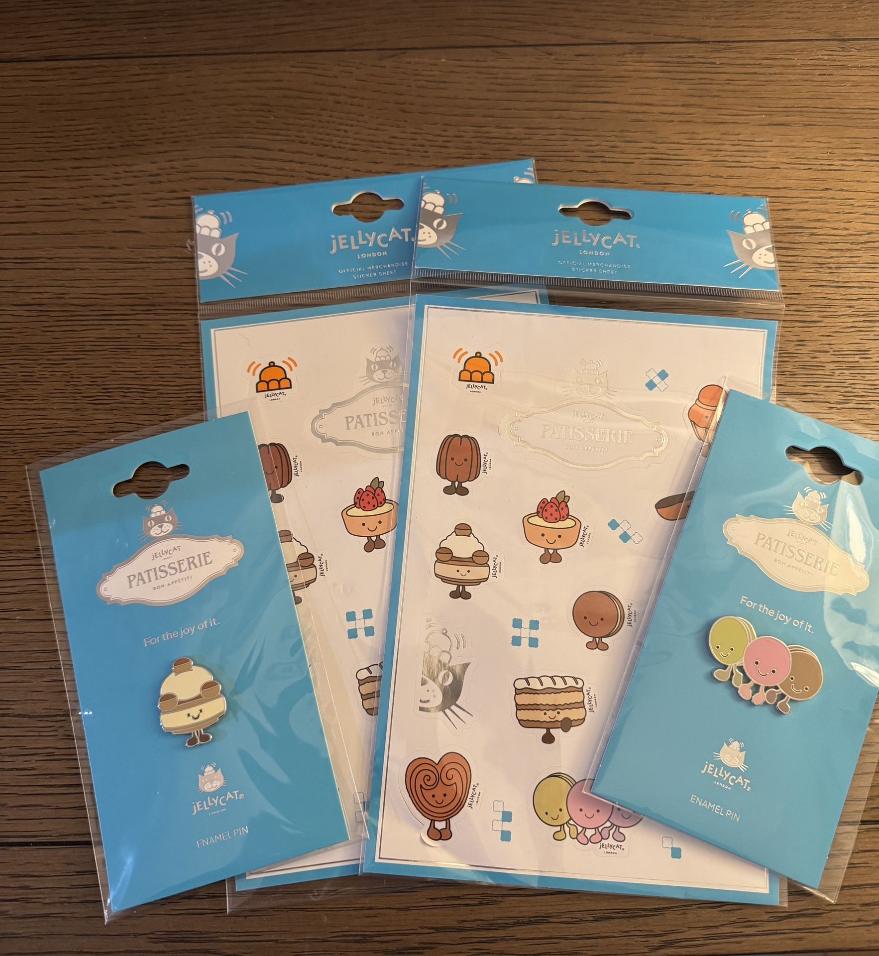 NEW jellycat Patisserie Enamel Pins And Stickers From Paris