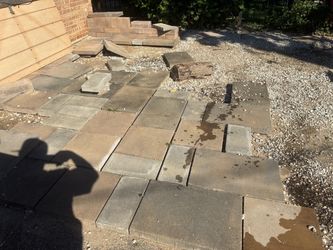 Concrete Patio Pavers and Brick Steps