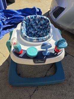 Safety 1st Baby Walker Adjustable Height Activity Tray Wheels Teal Blue