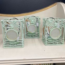 Vintage Wrought Iron Green Tea light Holder