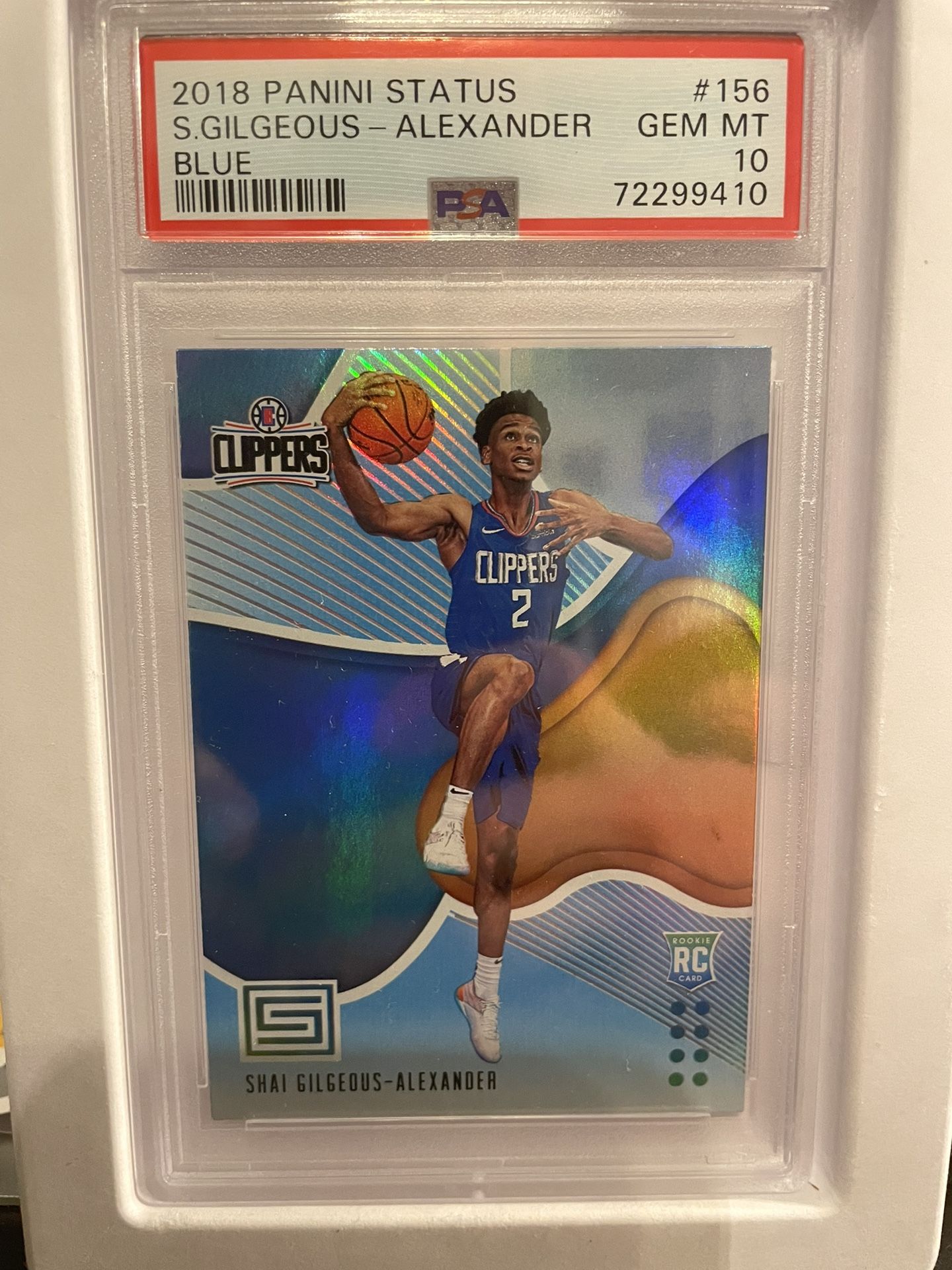 2018 Panini Status Blue SGA RC PSA 10