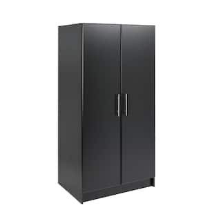 Elite 32 in. W x 65 in. H x 24.5 in. D 2-Shelf Engineered Wood Freestanding Cabinet Wardrobe Cabinet