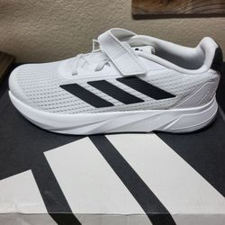 *NEW* Adidas Duramo EL K White/Black Running Sneakers Shoes Size 4  IG2461