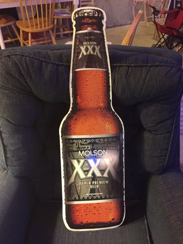 Molson XXX tin beer sign - 30" tall!