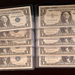 Lot Of 10 Dollar Silver Certificates