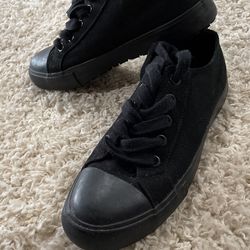 All black non shop slip converse