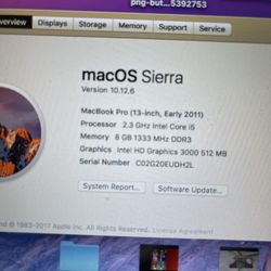2011 MacBook Pro For Sale 