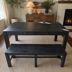 Solid Wood Dining Table w/ Bench