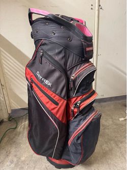 Datrek Lite Rider Pro 14 Way Divider Carry Golf Bag - Red/Silver/Olive Green