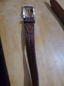 Martin Dingman Brown Leather Alligator Belt - Men's Size 32