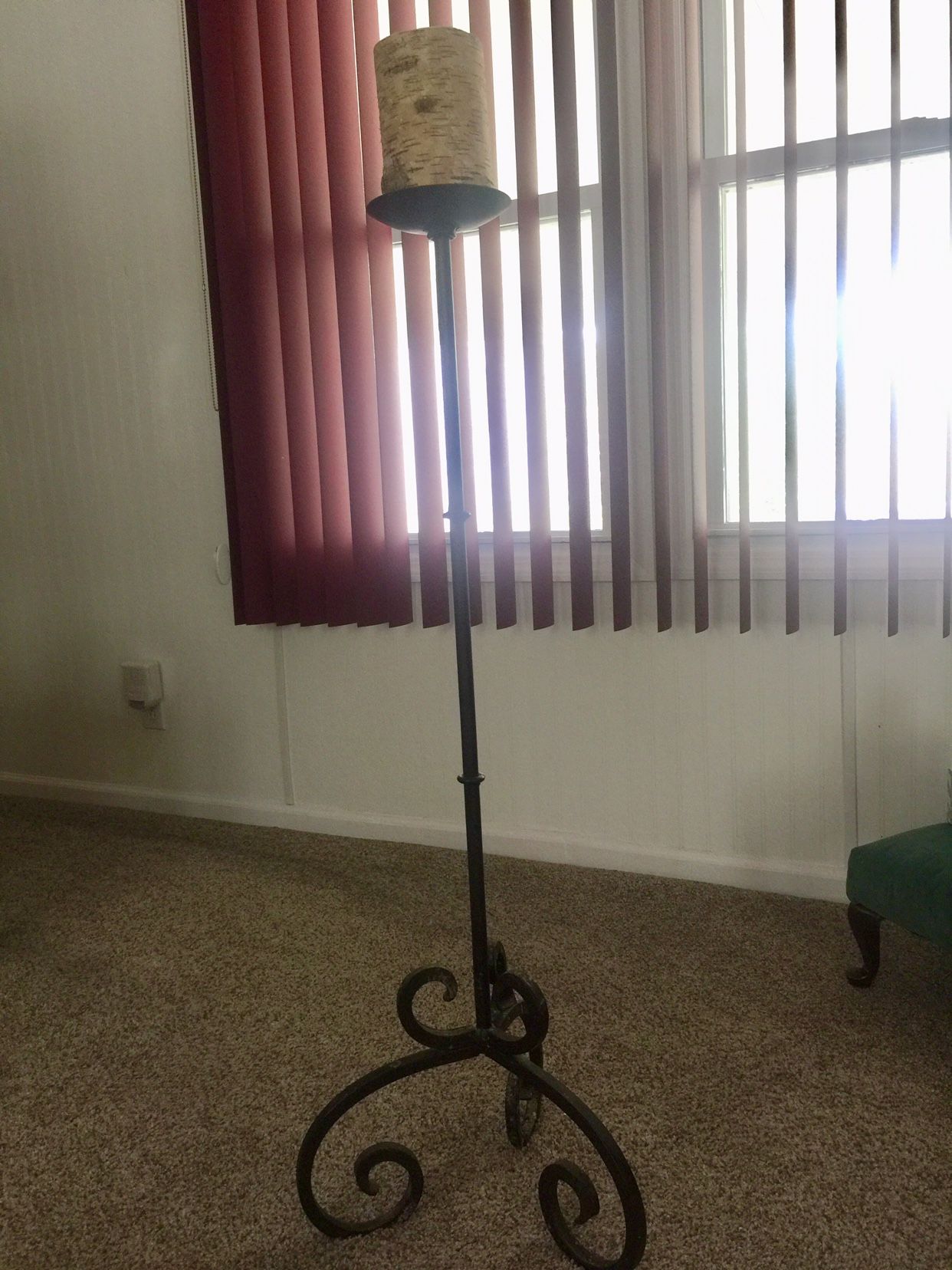 Wrought Iron Tall Candle Holder