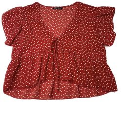 Red pokiedotte shirt