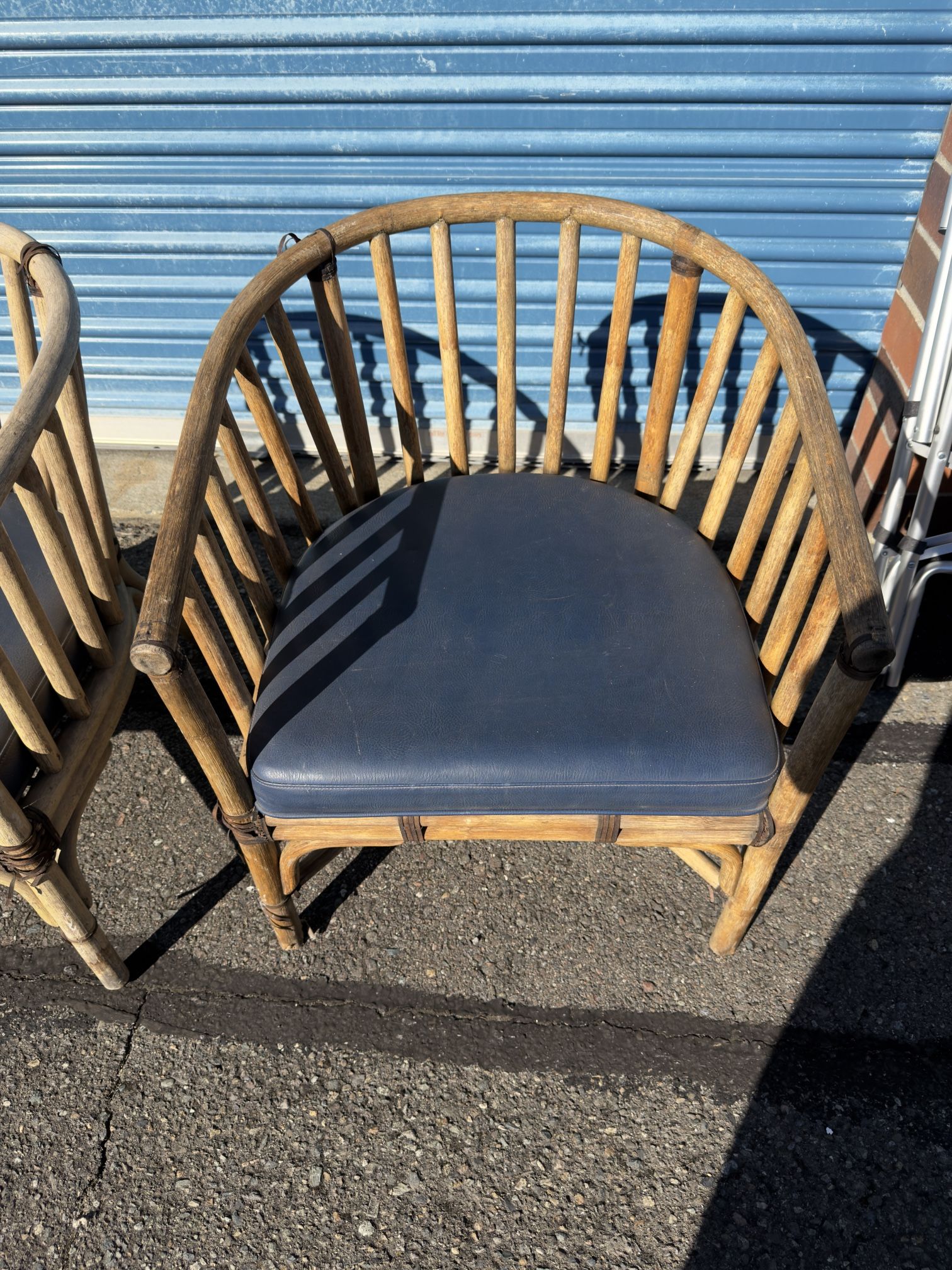 Vintage Bamboo Accent Chairs (Set of 2)