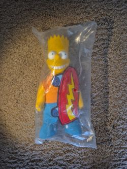 Vintage 1990 Bart Simpson The Simpsons Burger King Plush 9" Doll Sealed NEW