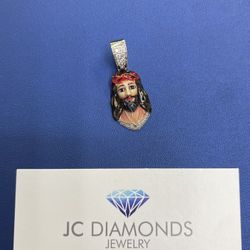 Pendant Jesus Face 10k With Diamonds 