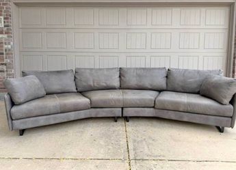 luxury CANTONI "Swing" Curved Leather Sectional Sofa - Premium & Authentic Italian Nubuck Leather
