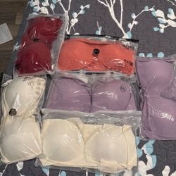 Seamless sports bras with pad red white purple