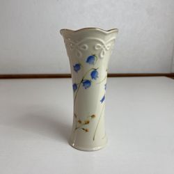 Lenox Gold Rimmed Bluebells and Rosebuds 5” Bud Vase