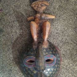 African ceremonial Mask/ Fertility Woman Statue
