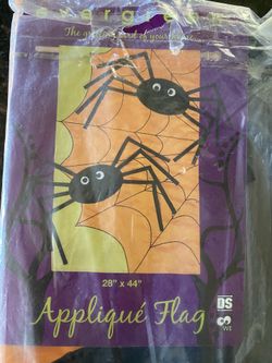 NIP Halloween Spider Flag With Googly Eyes
