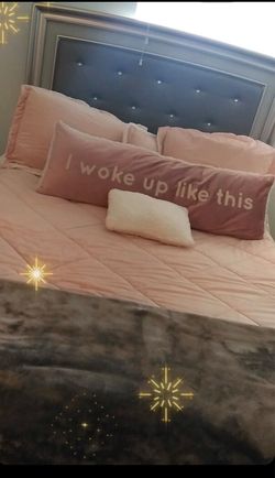Silver Gray Tuffed Bed Frame