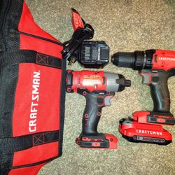 CRAFTSMAN 20V Rechargeable Cordless Power Tool Set, 2 Pieces