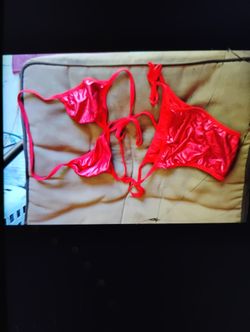 A Sexy Red Two Piece Langerie/ Bathing Suit Outfit 