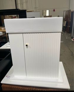 Assembled New 21.6" Modern Floating Bathroom Vanity with Ceramic Sink Side Storage