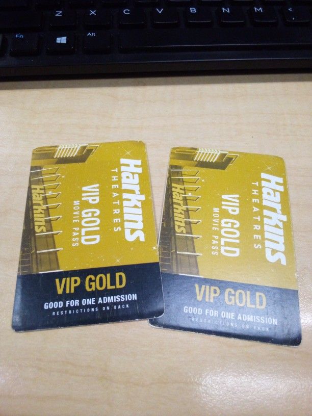 2 Harkins VIP Gold Movie Passes