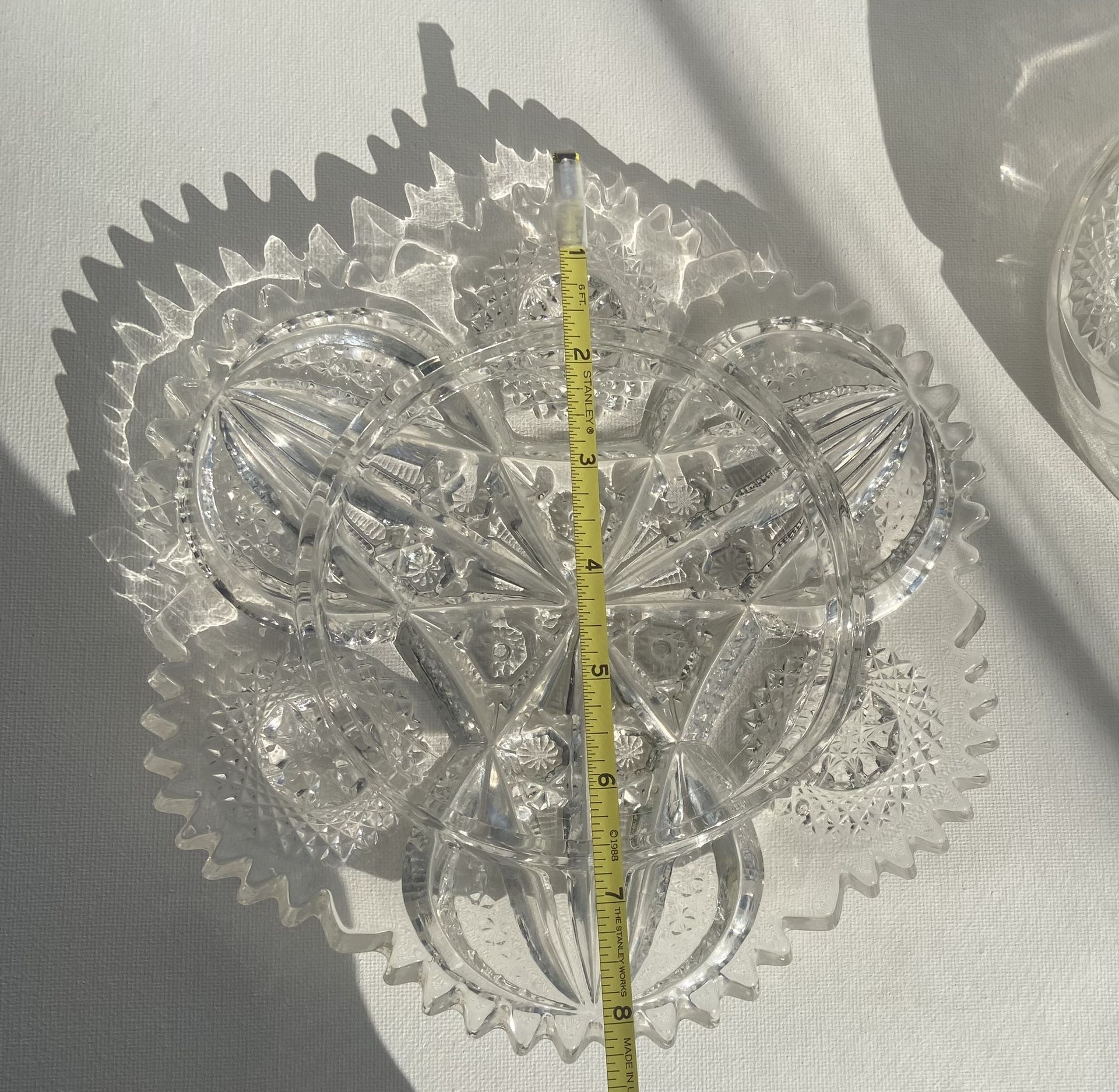 Cambridge Glass Near Cut Round Domed Butter Dish