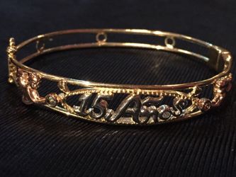 14k solid gold lindo brasalete de Quinseanera