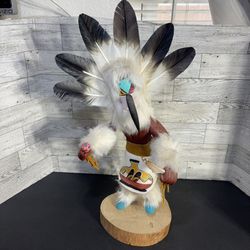 Native American Navajo Kachina Doll CHIEF Handmade Signed 17” Tall