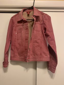 Reddish denim jacket