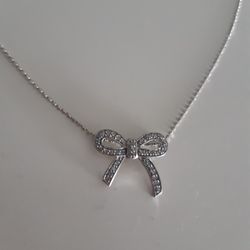 925 STERLING SILVER CHAIN WITH 2"BOW PENDANT 