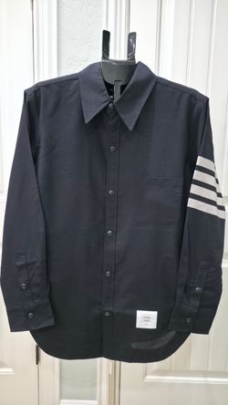 Thom Browne 4-Bar Navy Button-Down Shirt