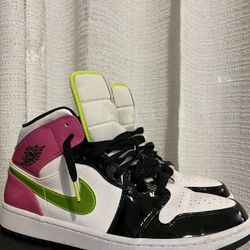 Jordan Men’s Air 1 Mid SE CZ9834 100 Cyber/Active Fuchsia