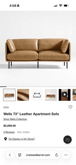 Mid Century Modern leather couch