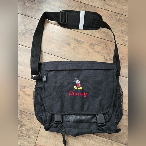 Disney Black Messenger Bag, Tons Of Pockets! 