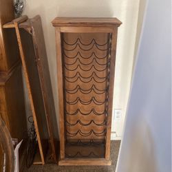 Wood & Wrought Iron Wine Rack. H47”x W18”x D11”. It Holds 30. 