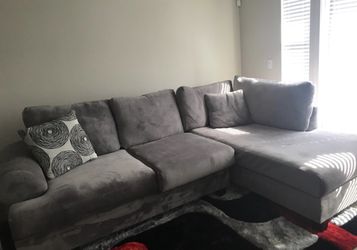 Grey sectional couch