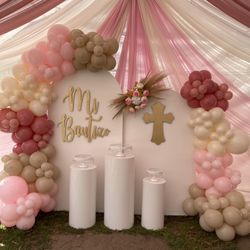 Mi Bautizo Decor, Bautizo Decoración, Balloons arch, Party Decor, Party Decoration, Balloons Decorations 