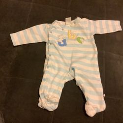 BOYS ABSORBA 3-6 Months  Fleece FOOTED SLEEPER PAJAMAS ABC 