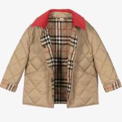 Burberry Diamond Quilted Jacket Beige Size 12 Youth