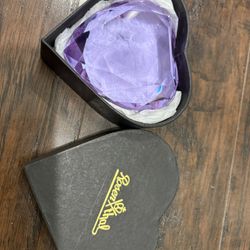Rosenthal Lavender Crystal Heart Paperweight